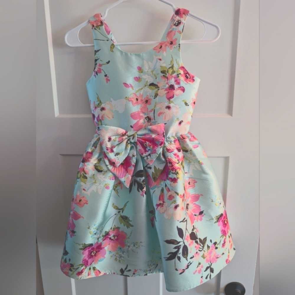 Elegant Floral Kids Dress with Bow